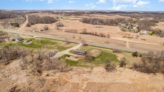 bird's eye view with a rural view