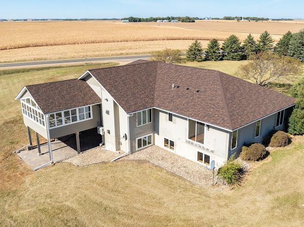 aerial view featuring a rural view