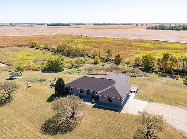 aerial view featuring a rural view