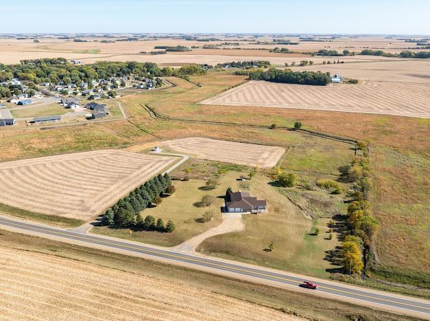 bird's eye view with a rural view