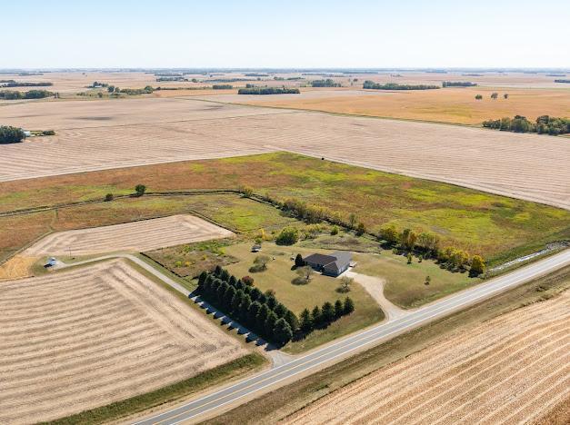 aerial view with a rural view