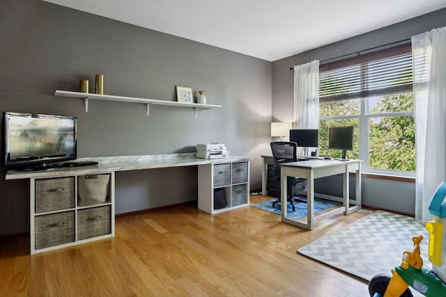 20413 Everton Trl N, Forest Lake, MN 55025 - home office featuring light wood-style floors and baseboards