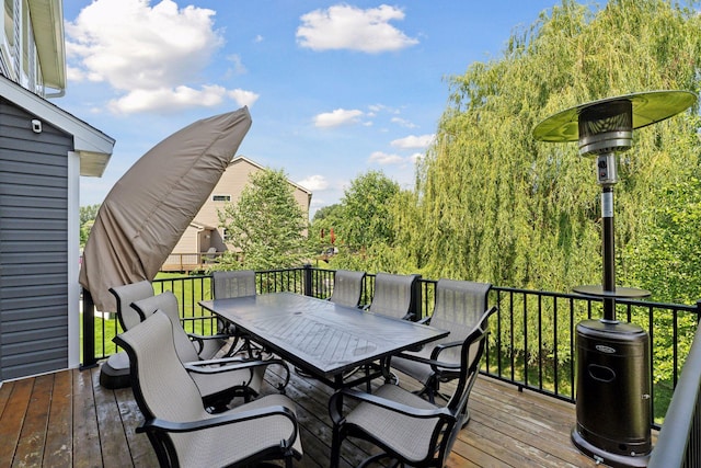 20413 Everton Trl N, Forest Lake, MN 55025 - wooden terrace with outdoor dining area