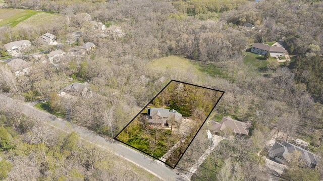 1125 Riverwood Dr SW, Oronoco, MN 55960 - aerial perspective of suburban area featuring property boundaries highlighted and a forest
