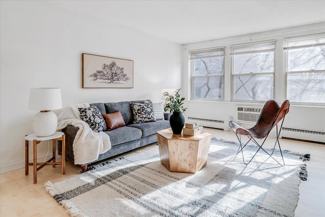 821 Douglas Ave Unit 105, Minneapolis, MN 55403 - living area with a baseboard radiator and a wall unit AC