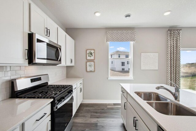 17030 Draper Way, Lakeville, MN 55044 - kitchen with appliances with stainless steel finishes, a sink, healthy amount of natural light, baseboards, and recessed lighting
