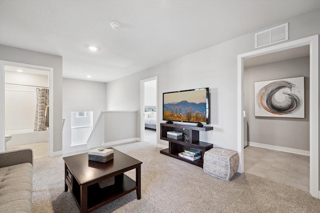 17030 Draper Way, Lakeville, MN 55044 - living area with recessed lighting, carpet, and baseboards