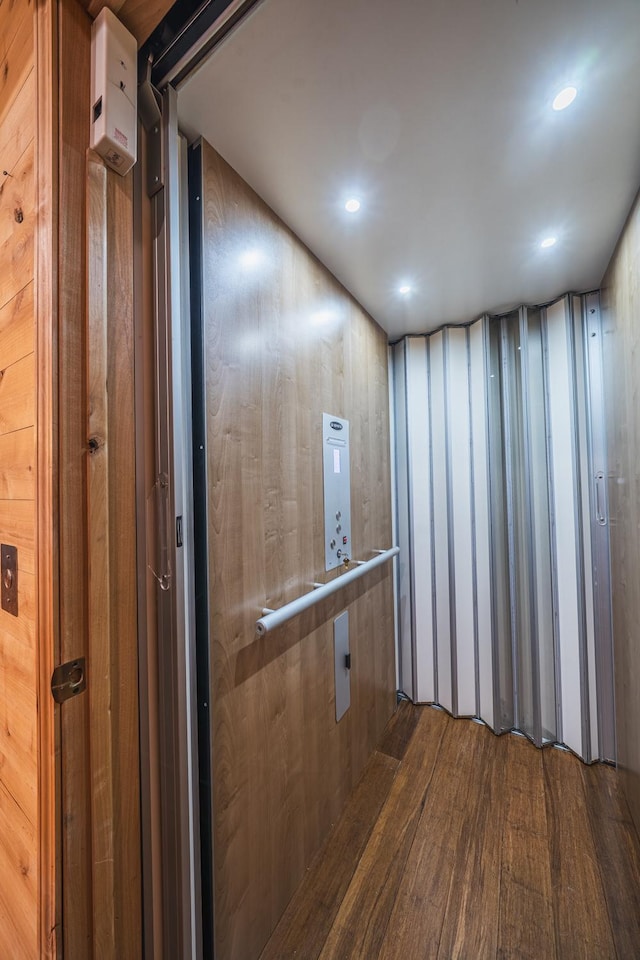 46174 County Highway 35, Vergas, MN 56587 - elevator with wood finished floors and recessed lighting