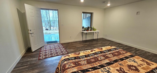 46174 County Highway 35, Vergas, MN 56587 - entryway featuring dark wood-type flooring, baseboards, and recessed lighting