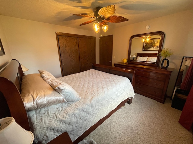 1211 Diagonal Rd, Worthington, MN 56187 - carpeted bedroom with a closet and a ceiling fan