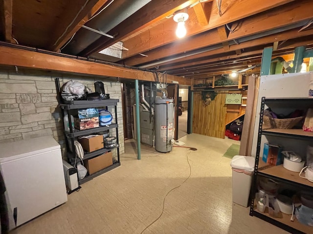 1211 Diagonal Rd, Worthington, MN 56187 - unfinished below grade area with fridge and water heater