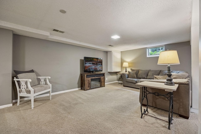 3011 Brunswick Ave S, Saint Louis Park, MN 55416 - carpeted living area with a textured ceiling and baseboards