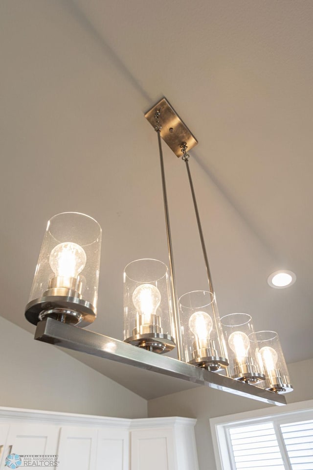 room details with a chandelier