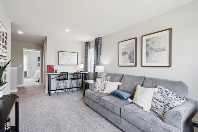 8337 Brumby Trl, Woodbury, MN 55129 - living area featuring baseboards, recessed lighting, and carpet flooring
