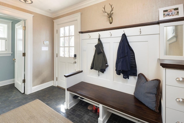 2774 Lake Of The Isles Pkwy, Minneapolis, MN 55416 - mudroom with baseboards and crown molding