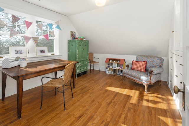 2774 Lake Of The Isles Pkwy, Minneapolis, MN 55416 - home office featuring vaulted ceiling and wood finished floors
