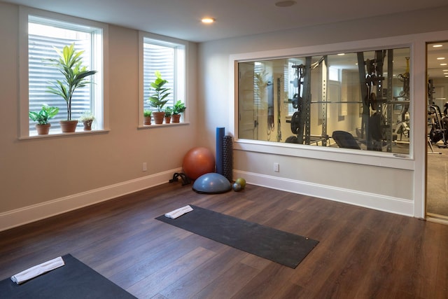 2774 Lake Of The Isles Pkwy, Minneapolis, MN 55416 - exercise room featuring wood finished floors, healthy amount of natural light, and recessed lighting
