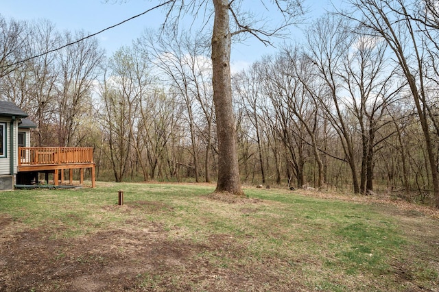 view of yard featuring a deck