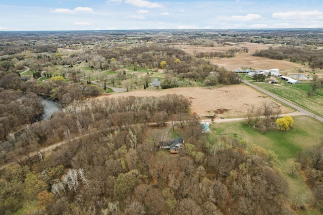 bird's eye view with a rural view