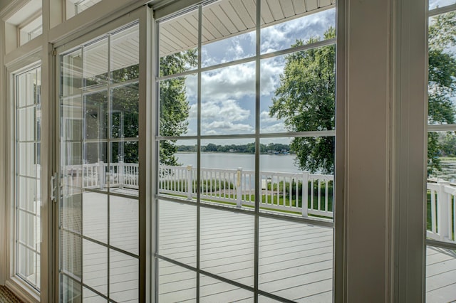 926 Kohlman Ln, Maplewood, MN 55109 - doorway with a water view and plenty of natural light