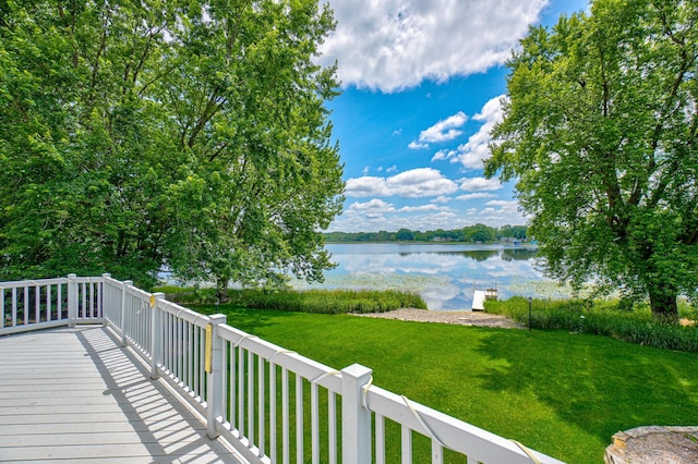 926 Kohlman Ln, Maplewood, MN 55109 - deck featuring a water view and a yard