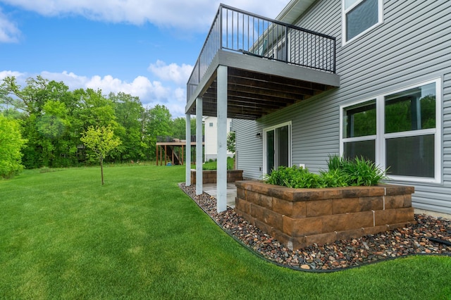 9769 Jeremiah Ct NE, Hanover, MN 55341 - view of grassy yard with a deck