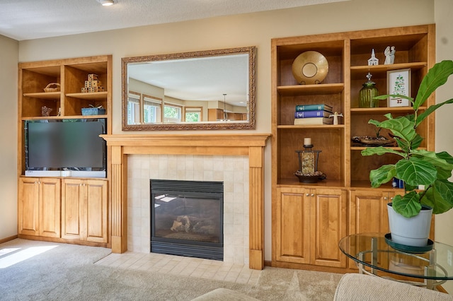 17299 66th Pl N, Maple Grove, MN 55311 - living area with carpet and a tile fireplace