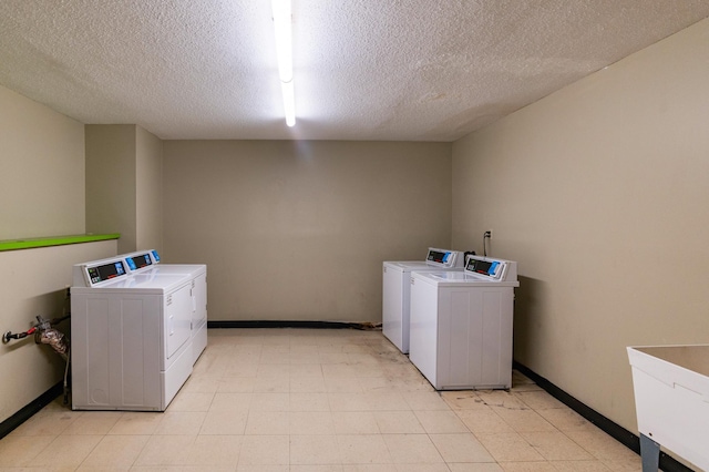 2930 Blaisdell Ave Unit 124, Minneapolis, MN 55408 - community laundry room with independent washer and dryer, a textured ceiling, baseboards, and light floors