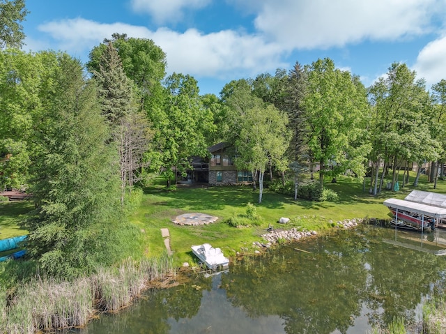 12037 Northgate Ln, Crosslake, MN 56442 - dock with a yard and a water view