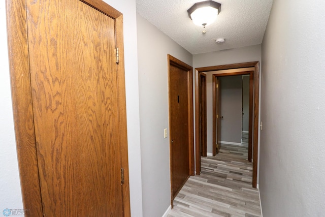 1219 7th St S Unit 1, Moorhead, MN 56560 - hallway with light wood-style flooring, a textured ceiling, and baseboards