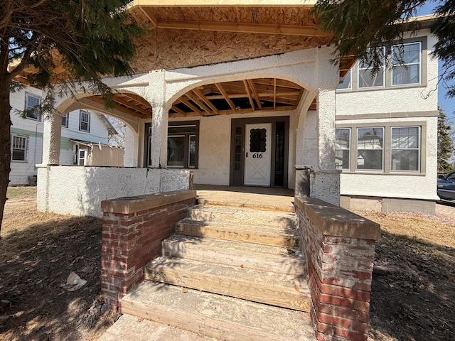 616 5th St, Madison, MN 56256 - entrance to property with stucco siding