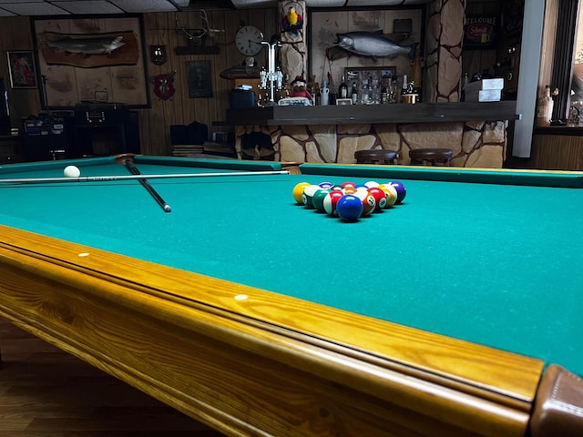 22612 Greenwood Loop, Park Rapids, MN 56470 - recreation room featuring pool table and wooden walls