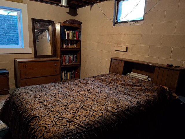 22612 Greenwood Loop, Park Rapids, MN 56470 - bedroom with concrete block wall
