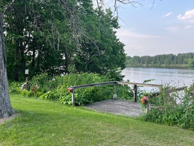 4762 383rd St, Sartell, MN 56377 - view of grassy yard featuring a water view and a wooded view
