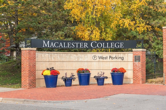 view of community sign