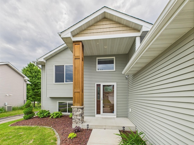 1214 Olivia St SE, New Prague, MN 56071 - property entrance with central AC unit
