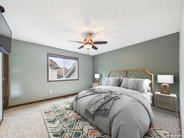 1214 Olivia St SE, New Prague, MN 56071 - bedroom featuring carpet flooring, baseboards, and ceiling fan