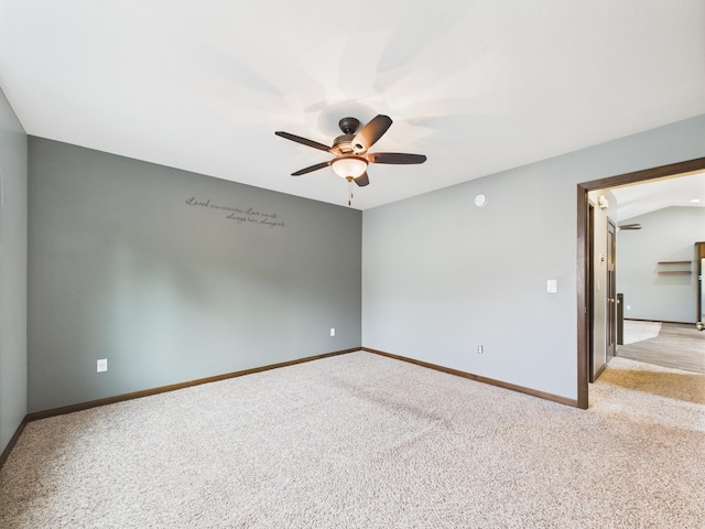 1214 Olivia St SE, New Prague, MN 56071 - spare room with ceiling fan, light colored carpet, and baseboards