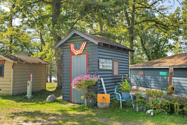 view of shed