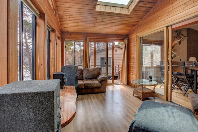 607 Cross Ave S, Amery, WI 54001 - interior space with plenty of natural light and lofted ceiling with skylight