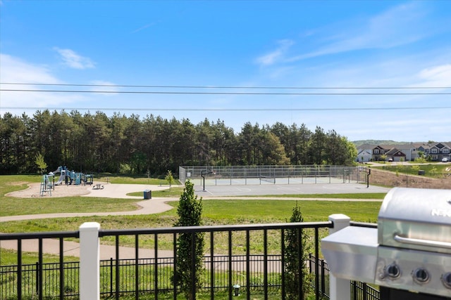 5360 Pine Island Rd, Woodbury, MN 55129 - view of yard featuring a playground and a tennis court