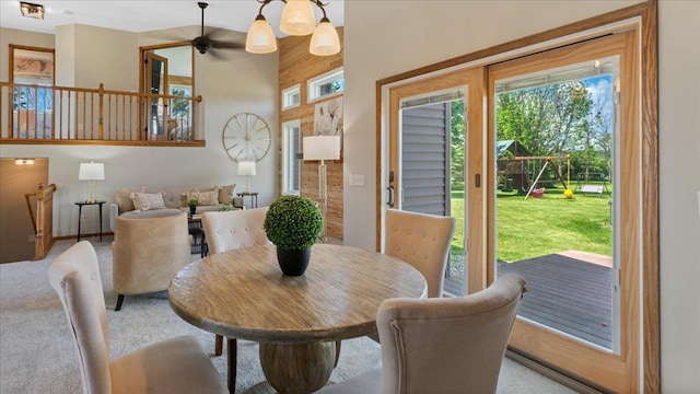 28306 State Highway 25, Belle Plaine, MN 56011 - carpeted dining room featuring plenty of natural light and ceiling fan