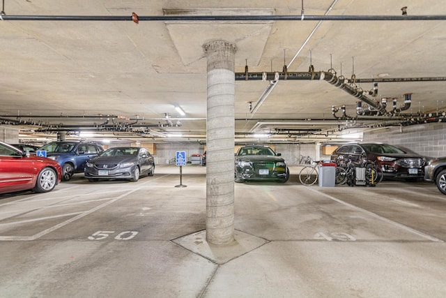 view of parking garage