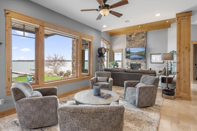623 Shore Dr, Forest Lake, MN 55025 - living area with recessed lighting and a healthy amount of sunlight