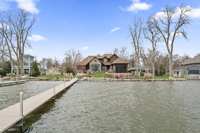 623 Shore Dr, Forest Lake, MN 55025 - dock area with a water view and a residential view