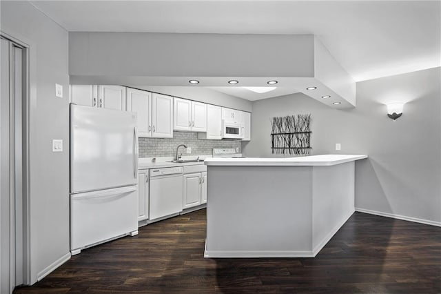 10411 Cedar Lake Rd Unit 301, Minnetonka, MN 55305 - kitchen featuring white cabinetry, light countertops, recessed lighting, and white appliances