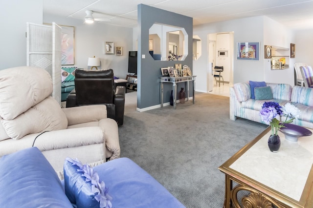 10411 Cedar Lake Rd Unit 301, Minnetonka, MN 55305 - carpeted living area with arched walkways and baseboards