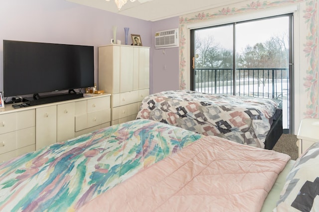 10411 Cedar Lake Rd Unit 301, Minnetonka, MN 55305 - bedroom featuring an AC wall unit and access to exterior