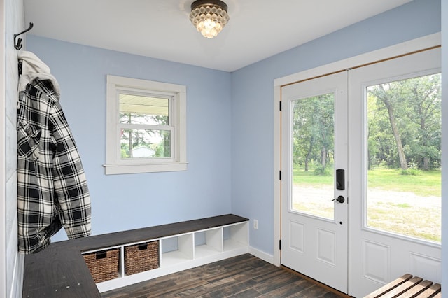 24182 184th St NW, Orrock Twp, MN 55309 - mudroom with dark wood-style flooring and baseboards