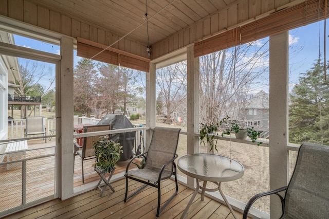 sunroom / solarium featuring a healthy amount of sunlight